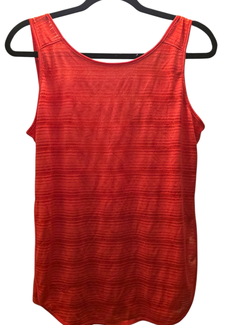 Athleta Red Striped Ribbed Tank Top Euc